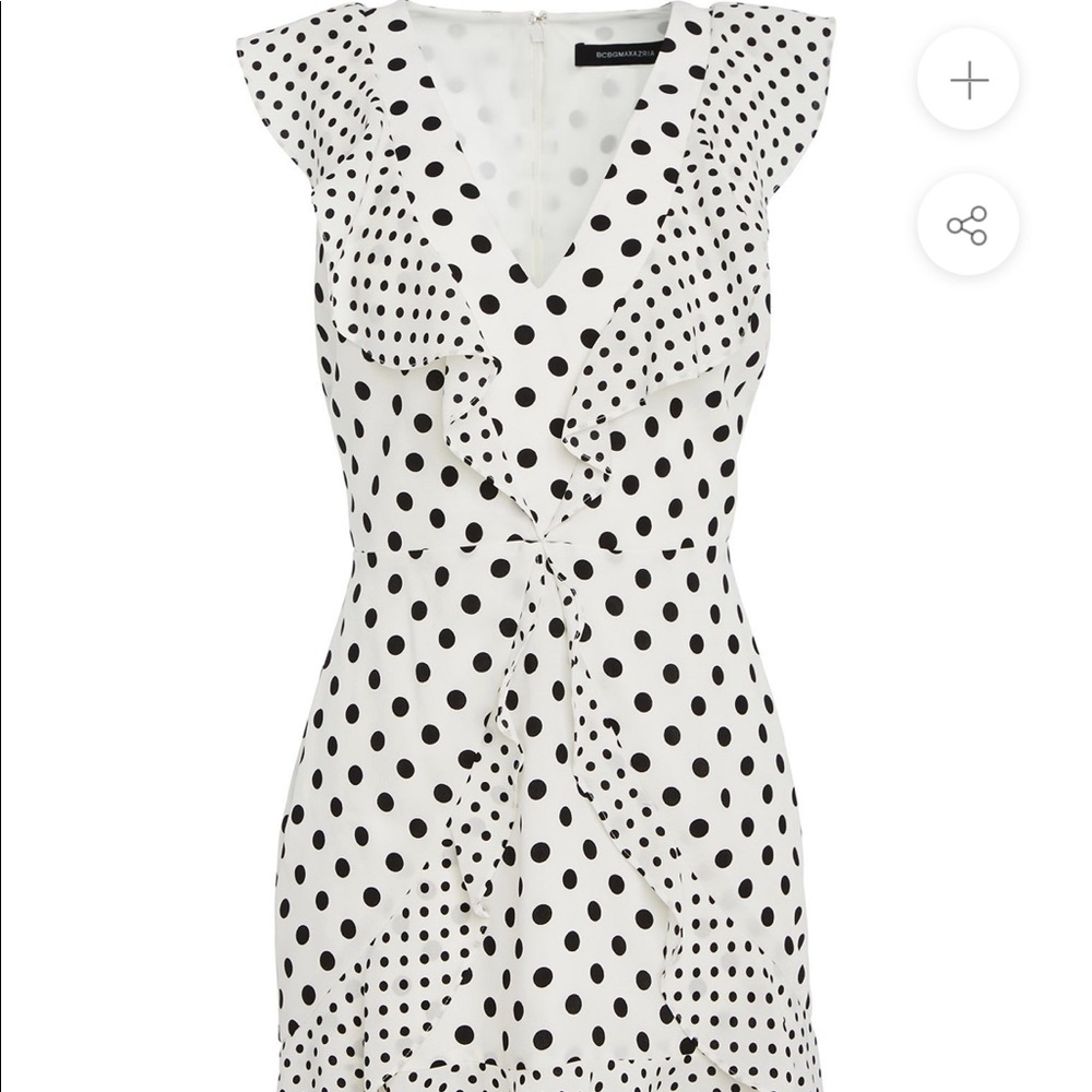 RUFFLED POLKA DOT MINI DRESS